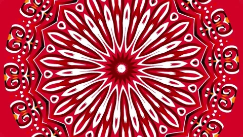 Gradient circle flower art pattern batik ethnic dayak ornament for animation ads Stock Footage 301069966