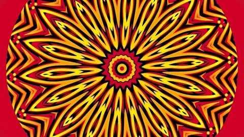 Gradient circle flower art pattern batik ethnic dayak ornament for animation ads Stock Footage 301070149