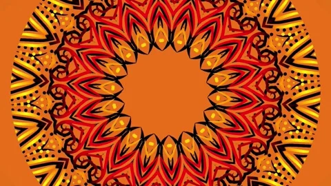 Gradient circle flower art pattern batik ethnic dayak ornament for animation ads Stock Footage 301072466