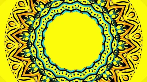 Gradient circle flower art pattern batik ethnic dayak ornament for animation ads Stock Footage 301078041
