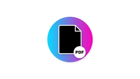 Gradient circle pdf document icon Stock Footage 348211647