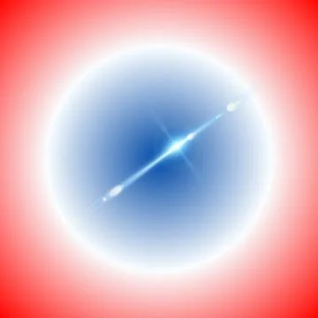 Gradient circle red, white and blue with burst in the middle Stock Illustration