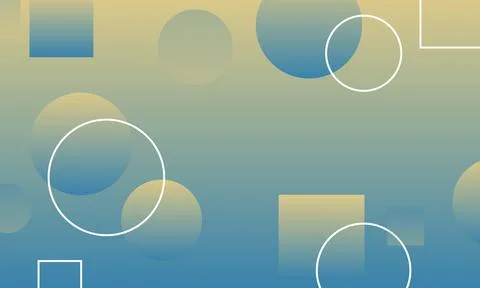 Gradient with circles and rectangles shape background. 库存插图