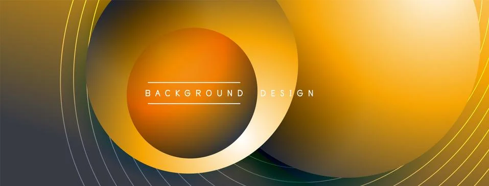 Gradient circles with shadows. Vector techno abstract background. Modern Stock Illustration