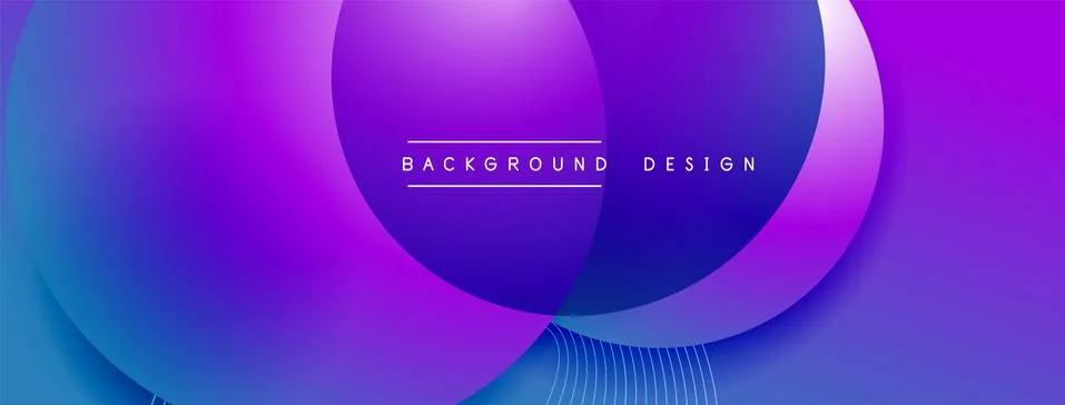 Gradient circles with shadows. Vector techno abstract background. Modern Stock Illustration