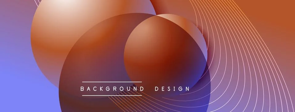 Gradient circles with shadows. Vector techno abstract background. Modern Stock Illustration