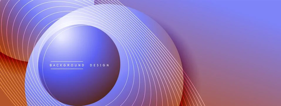 Gradient circles with shadows. Vector techno abstract background. Modern Stock Illustration