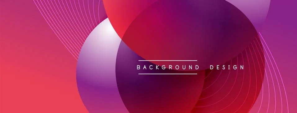 Gradient circles with shadows. Vector techno abstract background. Modern Illustrazione stock