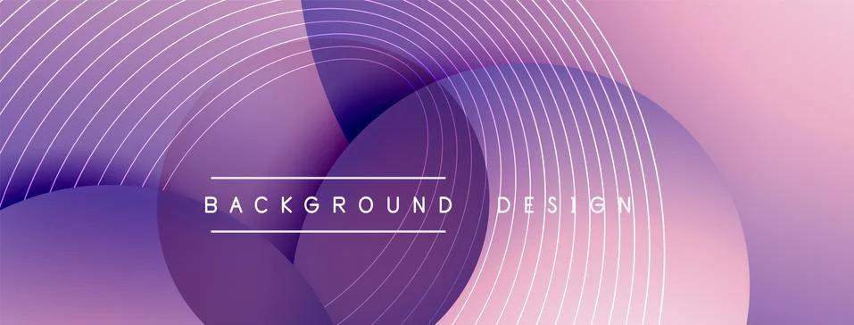 Gradient circles with shadows. Vector techno abstract background. Modern Stock Illustration