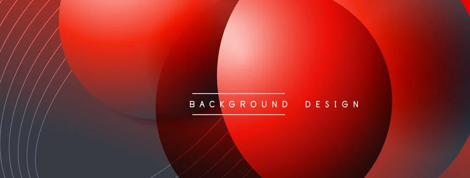 Gradient circles with shadows. Vector techno abstract background. Modern Illustrazione stock