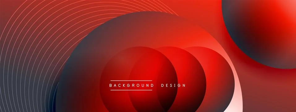 Gradient circles with shadows. Vector techno abstract background. Modern Stock Illustration