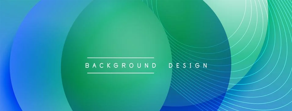 Gradient circles with shadows. Vector techno abstract background. Modern Stock Illustration