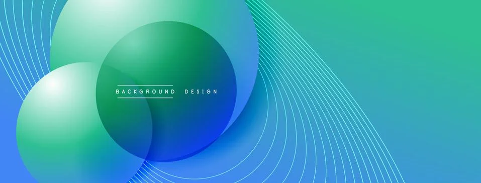 Gradient circles with shadows. Vector techno abstract background. Modern Stock Illustration