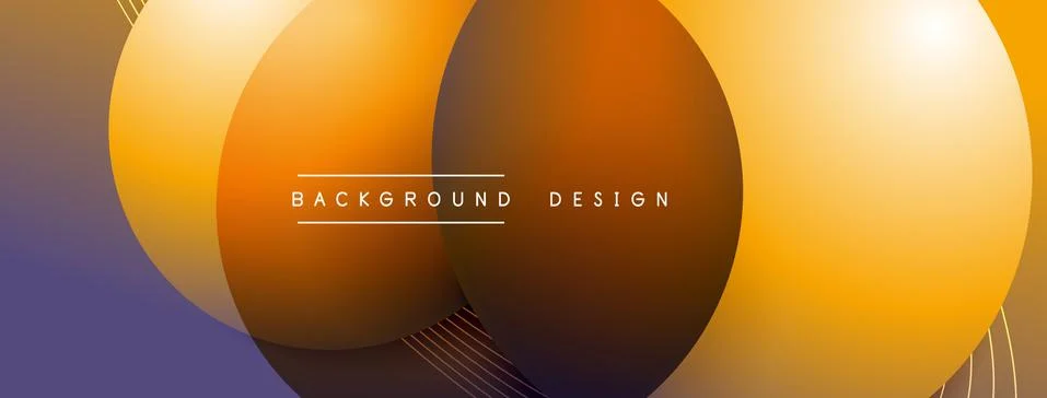 Gradient circles with shadows. Vector techno abstract background. Modern Stockillustratie