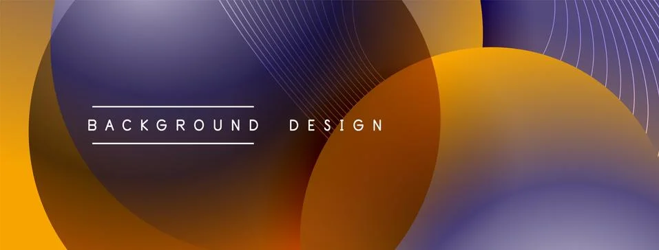 Gradient circles with shadows. Vector techno abstract background. Modern Stock Illustration