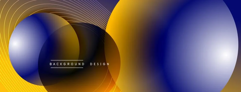 Gradient circles with shadows. Vector techno abstract background. Modern Stock Illustration