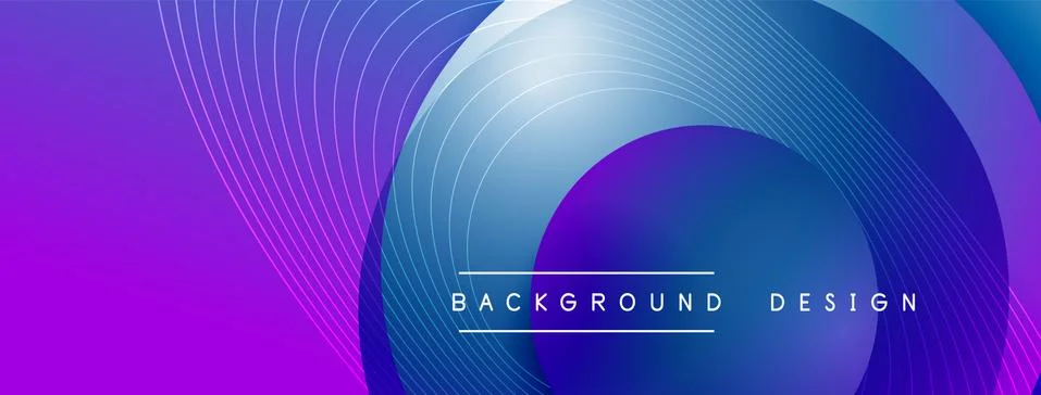 Gradient circles with shadows. Vector techno abstract background. Modern Stock Illustration