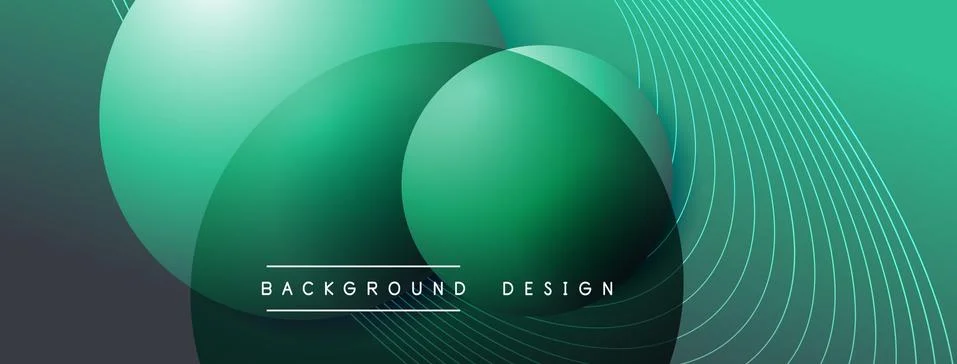 Gradient circles with shadows. Vector techno abstract background. Modern Stock Illustration