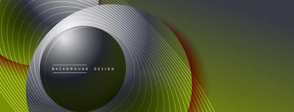 Gradient circles with shadows. Vector techno abstract background. Modern Stock Illustration