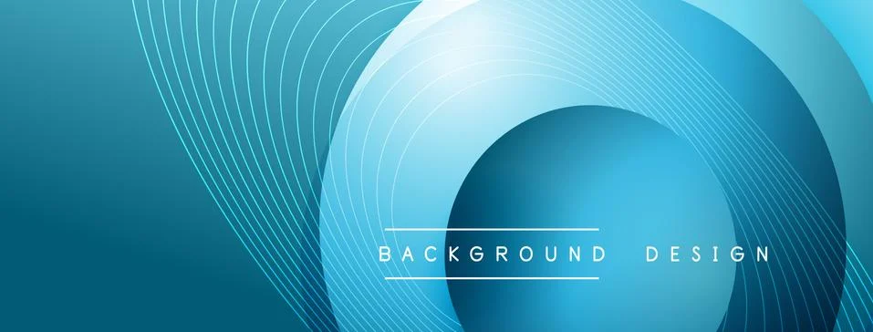 Gradient circles with shadows. Vector techno abstract background. Modern Stock Illustration