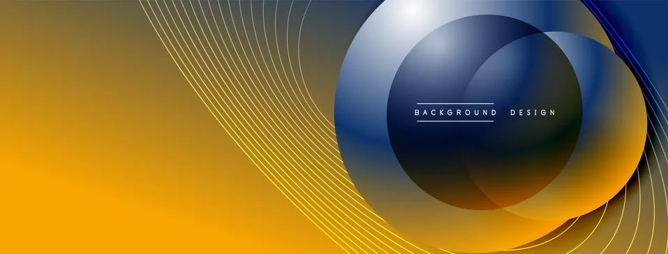 Gradient circles with shadows. Vector techno abstract background. Modern Illustrazione stock