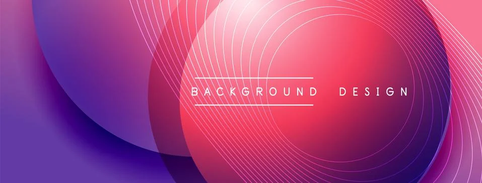 Gradient circles with shadows. Vector techno abstract background. Modern 스톡 일러스트