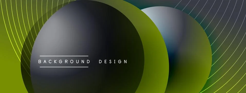 Gradient circles with shadows. Vector techno abstract background. Modern Stock Illustration