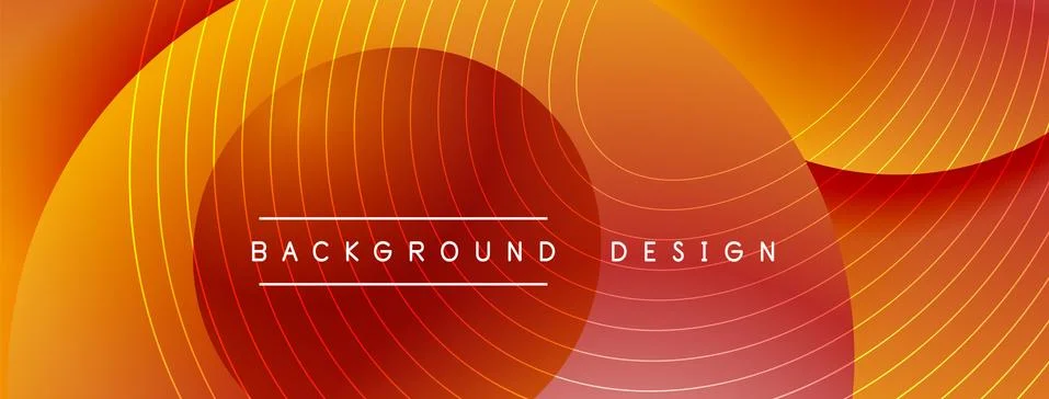 Gradient circles with shadows. Vector techno abstract background. Modern Illustrazione stock