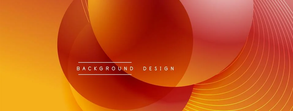 Gradient circles with shadows. Vector techno abstract background. Modern Stockillustratie