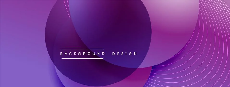 Gradient circles with shadows. Vector techno abstract background. Modern Stockillustratie
