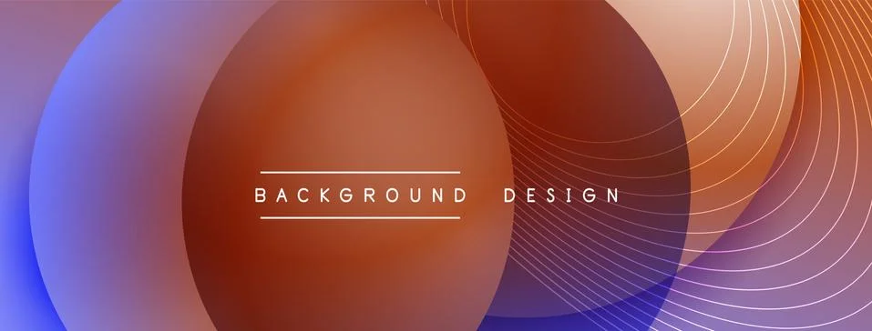 Gradient circles with shadows. Vector techno abstract background. Modern Stock Illustration