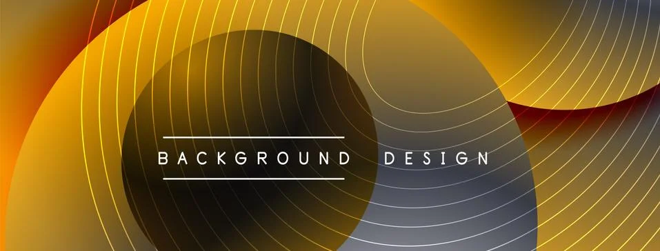 Gradient circles with shadows. Vector techno abstract background. Modern Stock Illustration