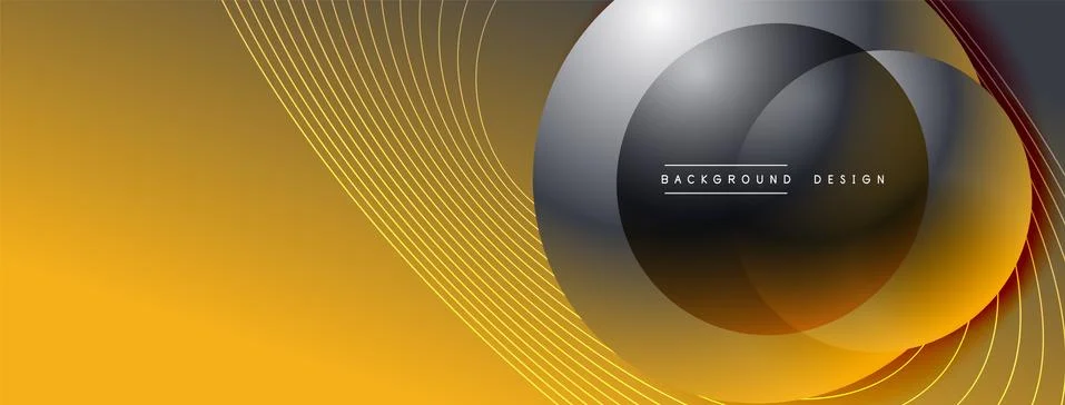 Gradient circles with shadows. Vector techno abstract background. Modern Stock Illustration