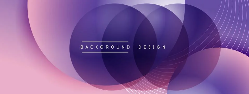 Gradient circles with shadows. Vector techno abstract background. Modern Stock Illustration