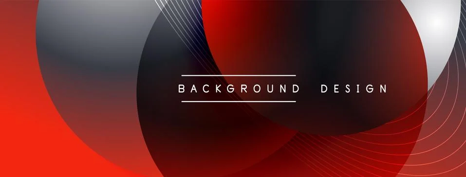 Gradient circles with shadows. Vector techno abstract background. Modern Stock Illustration