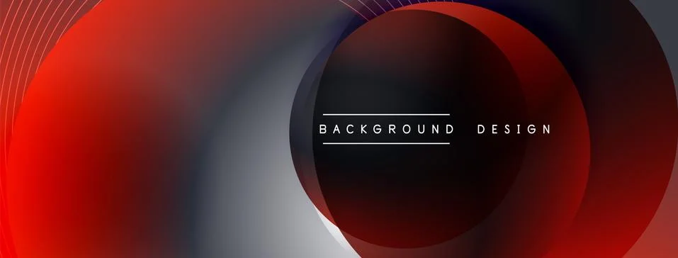 Gradient circles with shadows. Vector techno abstract background. Modern Stock Illustration