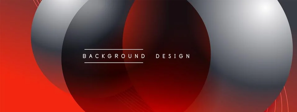 Gradient circles with shadows. Vector techno abstract background. Modern Stock Illustration