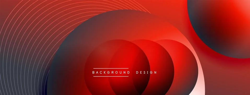 Gradient circles with shadows. Vector techno abstract background. Modern Stock Illustration