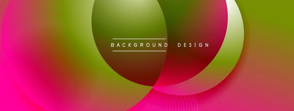 Gradient circles with shadows. Vector techno abstract background. Modern Stock Illustration
