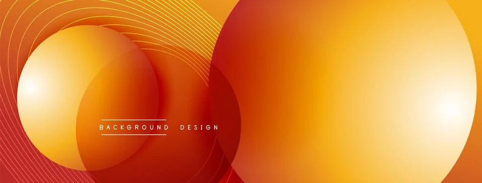 Gradient circles with shadows. Vector techno abstract background. Modern Stock Illustration