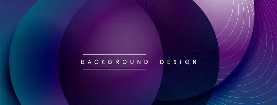 Gradient circles with shadows. Vector techno abstract background. Modern Stock Illustration