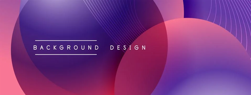 Gradient circles with shadows. Vector techno abstract background. Modern Stock Illustration