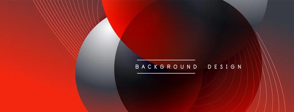 Gradient circles with shadows. Vector techno abstract background. Modern Illustrazione stock