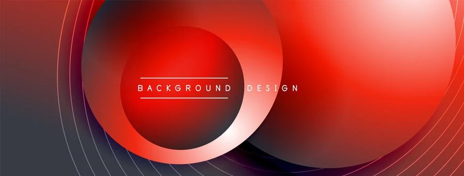 Gradient circles with shadows. Vector techno abstract background. Modern Stock Illustration