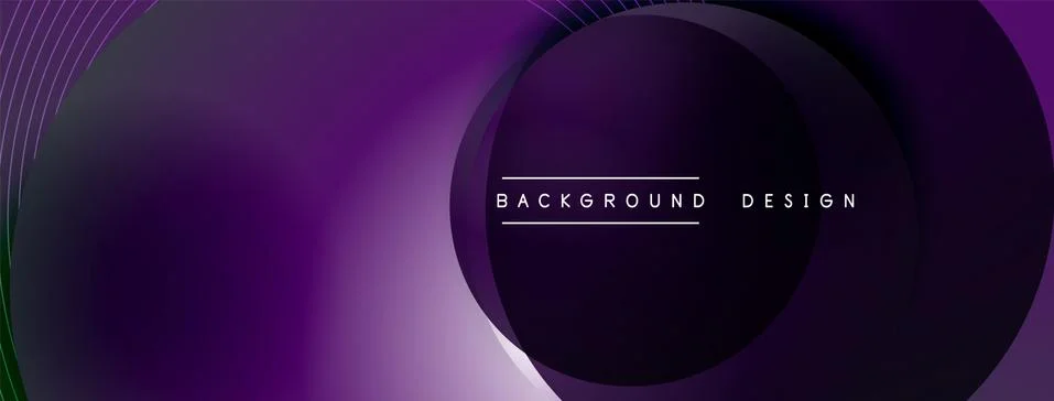 Gradient circles with shadows. Vector techno abstract background. Modern Stock Illustration