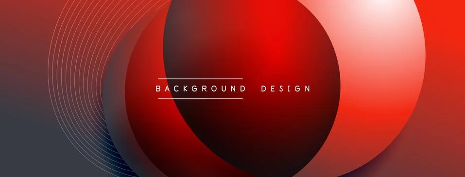 Gradient circles with shadows. Vector techno abstract background. Modern Stock Illustration