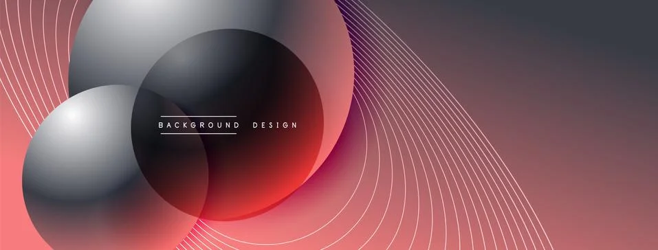 Gradient circles with shadows. Vector techno abstract background. Modern Stock Illustration