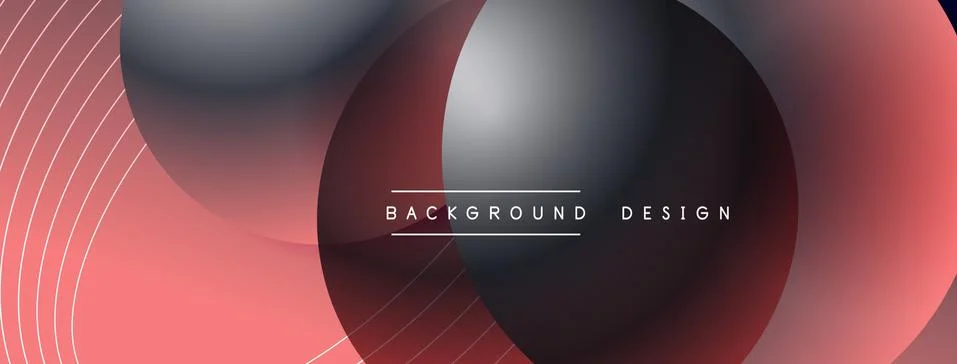Gradient circles with shadows. Vector techno abstract background. Modern Stock Illustration