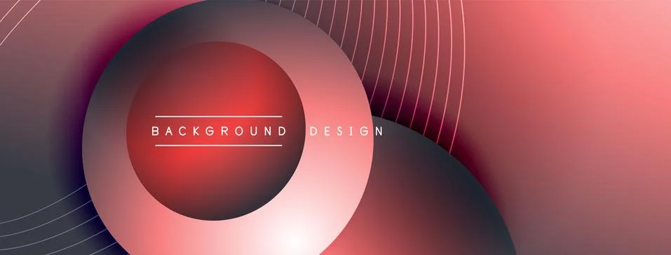 Gradient circles with shadows. Vector techno abstract background. Modern Stock Illustration