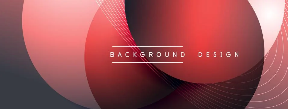 Gradient circles with shadows. Vector techno abstract background. Modern Stock Illustration